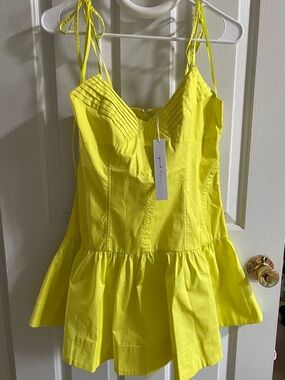Baby Pink | Electric Neon Lemon Lime Ruffle Mini Dress